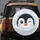 Penguin Face Winking Orange Beak Blush Snowflakes Icy Frosty - Penguin Lover Gift Spare Tire Cover - 5