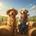 Golden Retriever Dogs Straw Hat Overalls Steering Wheel - Country Farmhouse Dog Lover Gift Spare Tire Cover - 6