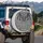 Gothic Bat Floral Scrollwork Crest - Vehicle Decor Gift Spare Tire Cover - 3