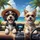 Fluffy Dogs Car Coastal Road Trip - Travel Essentials Gift for Dog Lovers Spare Tire Cover - 6