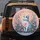 Cat Pink Heart Wildflowers Lush Foliage - Cat Lover Gift for Pet Owners Spare Tire Cover - 5