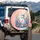 Cat Pink Heart Wildflowers Lush Foliage - Cat Lover Gift for Pet Owners Spare Tire Cover - 3