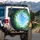 Vibrant Lush Green Tree Canopy Blue Sky Clouds Dappled Sunlight - Nature Lover Gift Spare Tire Cover - 3