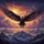 Bald Eagle American Flag Mountain Skyscape - USA Freedom Tribute for Veterans Spare Tire Cover - 6