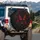 Red Butterfly Deep Red Roses Gothic Hearts - Gothic Lover Gift Spare Tire Cover - 3