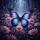 Iridescent Butterfly Lavender Daisy Flowers Twilight Garden - Nature Lover Gift Spare Tire Cover - 6