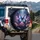 Iridescent Butterfly Lavender Daisy Flowers Twilight Garden - Nature Lover Gift Spare Tire Cover - 3