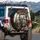 Five Grey Aliens Futuristic Spaceship Cabin Desert Road Trip - Sci-Fi Fan Gift Spare Tire Cover - 3