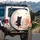 Fluffy Black White Orange Kittens Pink Roses Cherry Blossoms - Cat Lover Home Decor Gift Spare Tire Cover - 3
