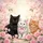 Fluffy Black White Orange Kittens Pink Roses Cherry Blossoms - Cat Lover Home Decor Gift Spare Tire Cover - 6