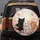 Fluffy Black White Orange Kittens Pink Roses Cherry Blossoms - Cat Lover Home Decor Gift Spare Tire Cover - 5