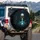 Human Skull Skeletal Hands Glowing Heart Gothic Structures - Gothic Lifestyle Gift Spare Tire Cover - 3