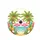 Pink Flamingos Heart Tropical Beach Fruit Palm Trees - Tropical Lover Gift Spare Tire Cover - 4