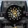 Deep Black Glitter Metallic Sparkling Paw Prints Cluster Gold Silver - Pet Lover Gift Spare Tire Cover - 1