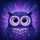 Indigo Violet Purple Wide Eyed Cartoon Owl Layered Feather Wildlife Lover Gift Spare Tire Cover - 6