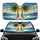 Vibrant Palm Trees Sandy Beach Ocean Waves Sun Distant Islands - Car Interior Upgrade Car Sunshade - 1