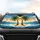 Vibrant Palm Trees Sandy Beach Ocean Waves Sun Distant Islands - Car Interior Upgrade Car Sunshade - 4
