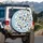 Indigo Blue Pinecones Red Berries Green Pine Branches - Winter Home Decor Gift Spare Tire Cover - 3