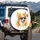 Corgi Dog Heart Sunglasses Pink Tongue Butterfly Watercolor Splash - Dog Lover Gift Spare Tire Cover - 3