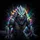 Cybernetic Reptilian Monster Neon Glow - Sci-Fi Gaming Room Decor Gift for Enthusiasts Spare Tire Cover - 6
