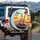 Cartoon Giraffes Red Convertible Savanna - Adventure Lover Gift for Giraffe Lover Spare Tire Cover - 3