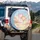 Two Heart Balloons Cumulus Clouds Sky - Love Celebration Gift Spare Tire Cover - 3