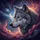Gray Wolf Cosmic Nebula Stars Moon - Wildlife Lover Space Enthusiast Gift Spare Tire Cover - 6
