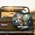 Ginger Grey Screaming Tabby Cats Steering Wheel Car Cabin Road Scene - Cat Lover Gift Spare Tire Cover - 2