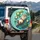 Smiling Otter Floating Lily Pads Turquoise Pond Water - Wildlife Lover Gift for Otter Lover Spare Tire Cover - 3