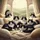 Fluffy Black White Tuxedo Cats Plush Furnishings Hills Landscape - Cat Lover Gift Spare Tire Cover - 6
