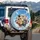 Fluffy Cats Sunglasses Sky Clouds Adventure Lover Gift for Cat Lover Spare Tire Cover - 3
