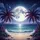 Glowing Full Moon Tropical Beach Palm Trees - Travel Essentials Gift Spare Tire Cover - 6
