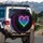 Iridescent Scribble Heart Cosmic Glow - Modern Mysticism Decor Gift Spare Tire Cover - 3