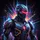 Futuristic Robot Neon Glowing Visor - Auto Enthusiast Visual Art Gift Spare Tire Cover - 6