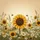 Sunflowers Daisies Wildflower Meadow Bees Continuous Landscape - Classic Garden Home Decor Gift Spare Tire Cover - 6