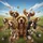 Cocker Spaniel Dogs Motion Blur Landscape - Pet Lover Gift for Dog Owners Spare Tire Cover - 6