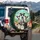 Realistic Dogs Cats Sunglasses Smiling Animals Cityscape Trees - Humorous Travel Gift Spare Tire Cover - 3