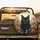 Amber Eye Black Cat Poppy Aster Meadow Nature Lover Gift for Cat Lover Spare Tire Cover - 2