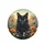 Amber Eye Black Cat Poppy Aster Meadow Nature Lover Gift for Cat Lover Spare Tire Cover - 4