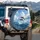 Dolphins Leaping Ocean Wave Seagulls Cumulus Clouds - Ocean Lover Gift Spare Tire Cover - 3