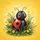 Vibrant Red Ladybug Spotted Wildflower Meadow - Nature Lover Gift Spare Tire Cover - 6