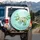 White Lily Flowers Green Lily Pads Floating Water - Home Decor Gift for Nature Lovers Spare Tire Cover - 3
