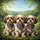 Three Fluffy Shih Tzu Dogs Colorful Bandanas Outdoor Landscape - Pet Lover Gift Spare Tire Cover - 6