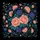 Lush Coral Peach Purplish Blue Chrysanthemum Floral Arrangement - Classic Elegance Gift Spare Tire Cover - 6