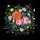 Lush Floral Bouquet Midnight Garden - Everyday Vehicle Decor Spare Tire Cover - 6