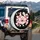 Elegantly Tied Pastel Pink Bows White Daisies Outline Hearts - Vehicle Lifestyle Accessory Spare Tire Cover - 3