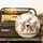 Cute Fluffy White Puppy Dogs Cozy Nest with Bright Curious Eyes – Dog Lover Home Decor Gift Spare Tire Cover - 2