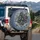 Dark Ethereal Golden Floral Blooms & Shadowy Butterfly Swirl - Dreamlike Home Decor Gift Spare Tire Cover - 3