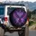 Great Horned Owl Tribal Geometric Neon Glow - Wildlife Lover Gift Spare Tire Cover - 3