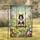 Black White Kitten on Wooden Swing, Spring Flowers - Hello Spring Garden Decoration Garden Flag - 1